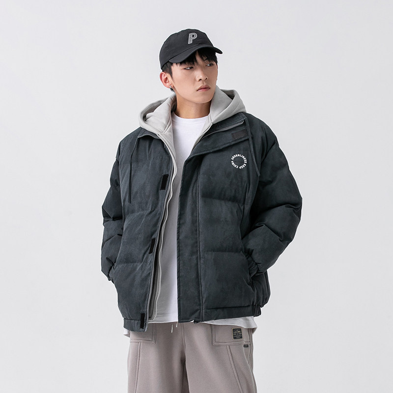 2026冬季新款男装日系潮流宽松假两件连帽棉衣棉服外套MY252-F205,男装棉衣,电商A101（原外27）