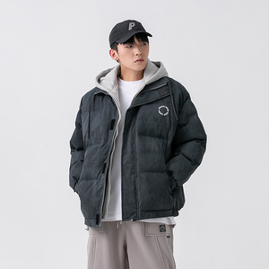 2026冬季新款男装日系潮流宽松假两件连帽棉衣棉服外套MY252-F205图片