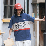 2026夏季新款男装日系原创撞色字母印花POLO衫短袖T恤PL32-F60，男装T恤，电商A101（原外27）