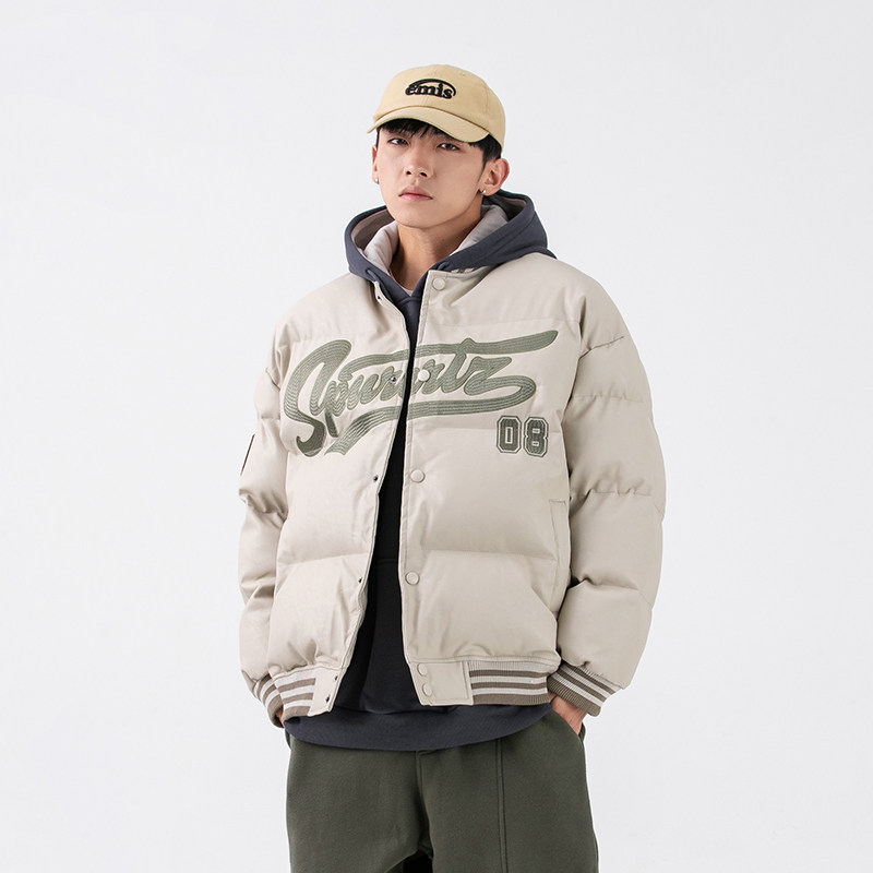 2026冬季新款男装日系潮牌字母刺绣棒球服棉衣加厚外套MY268-F195,男装棉衣,电商A101（原外27）
