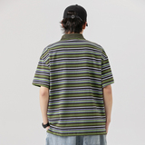 2026夏季新款男装日系潮牌宽松休闲翻领条纹短袖polo衫PL56-F65，男装T恤，电商A101（原外27）