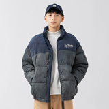 2026冬季新款男装日系拼接字母印花立领棉衣加厚外套MY296-F205，男装棉衣，电商A101（原外27）