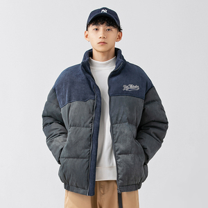2026冬季新款男装日系拼接字母印花立领棉衣加厚外套MY296-F205,日系妆容穿搭知乎图片