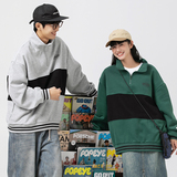 2026秋季新款男装日系原创撞色拼接立领套头卫衣宽松WY518-F79，男装卫衣，电商A101（原外27）