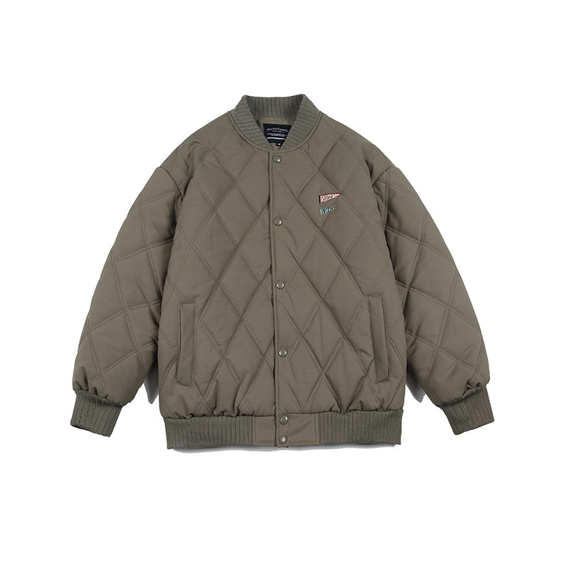 2026冬季新款男装日系潮流菱形格棒球领棉服加厚外套MY336-F175,男装棉衣,电商A101（原外27）