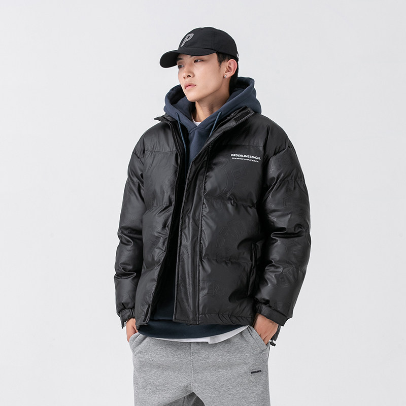 2026冬季新款男日系潮牌立领黑色棉服宽松休闲加厚外套MY276-F185,男装棉衣,电商A101（原外27）
