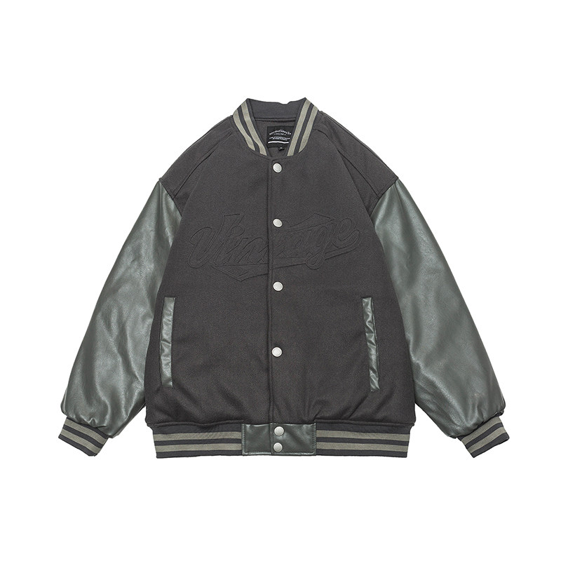 2026冬季新款男装日系潮流拼接棒球领加厚外套棉服JHJK298-F175,男装棉衣,电商A101（原外27）