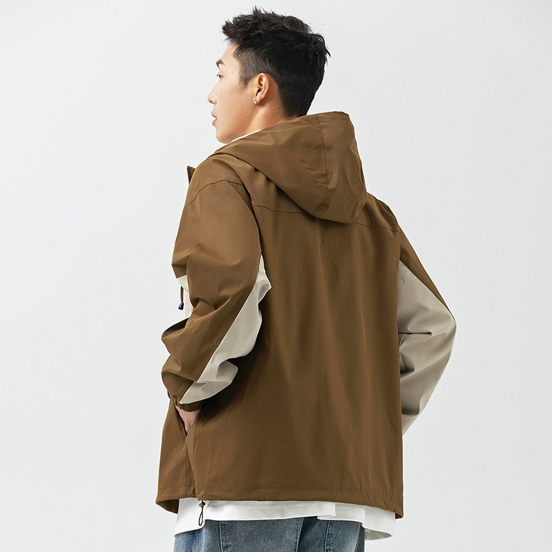 2026春季新款男装日系原创拼接撞色连帽夹克宽松外套JK332-F135,男装夹克,电商A101（原外27）