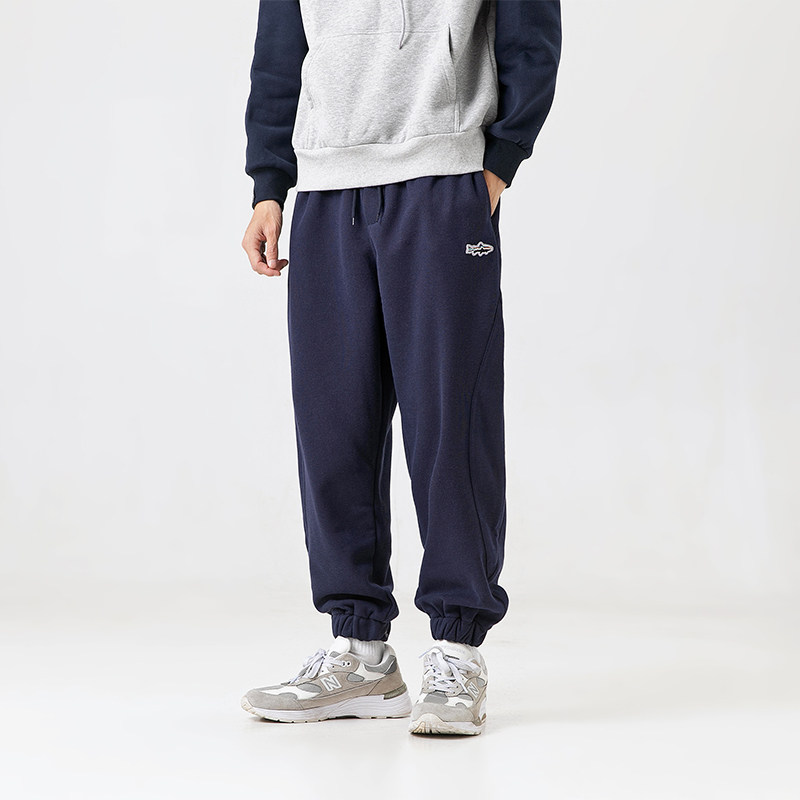 2026冬季新款男装日系宽松运动休闲裤加绒加厚束脚裤卫裤P798-F95,男装休闲裤,电商A101（原外27）