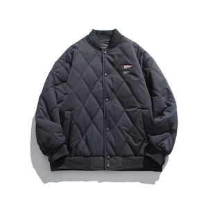 2026冬季新款男装日系潮流菱形格棒球领棉服加厚外套MY336-F175图片