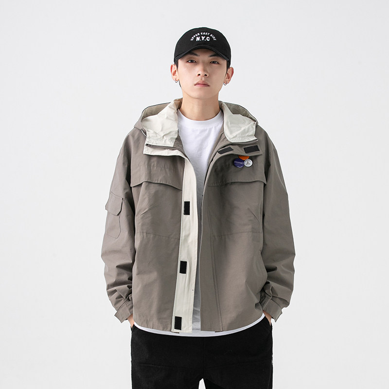 2026春季新款男装日系潮牌连帽工装外套宽松休闲夹克JK296-F155,男装夹克,电商A101（原外27）