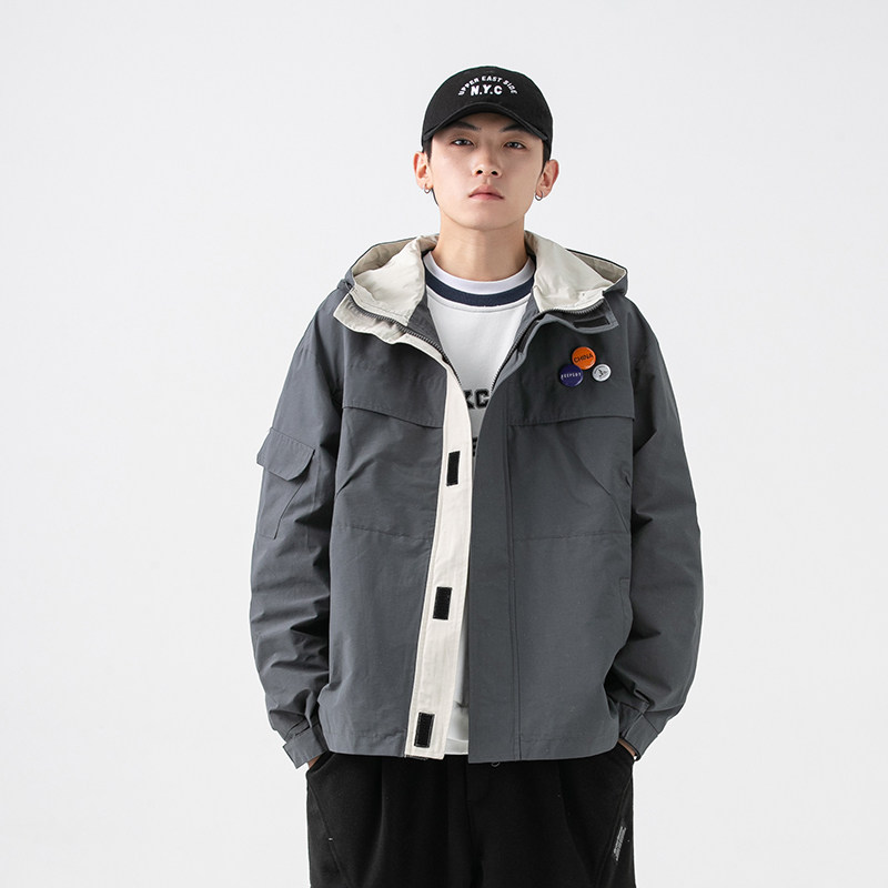 2026春季新款男装日系潮牌连帽工装外套宽松休闲夹克JK296-F155,男装夹克,电商A101（原外27）