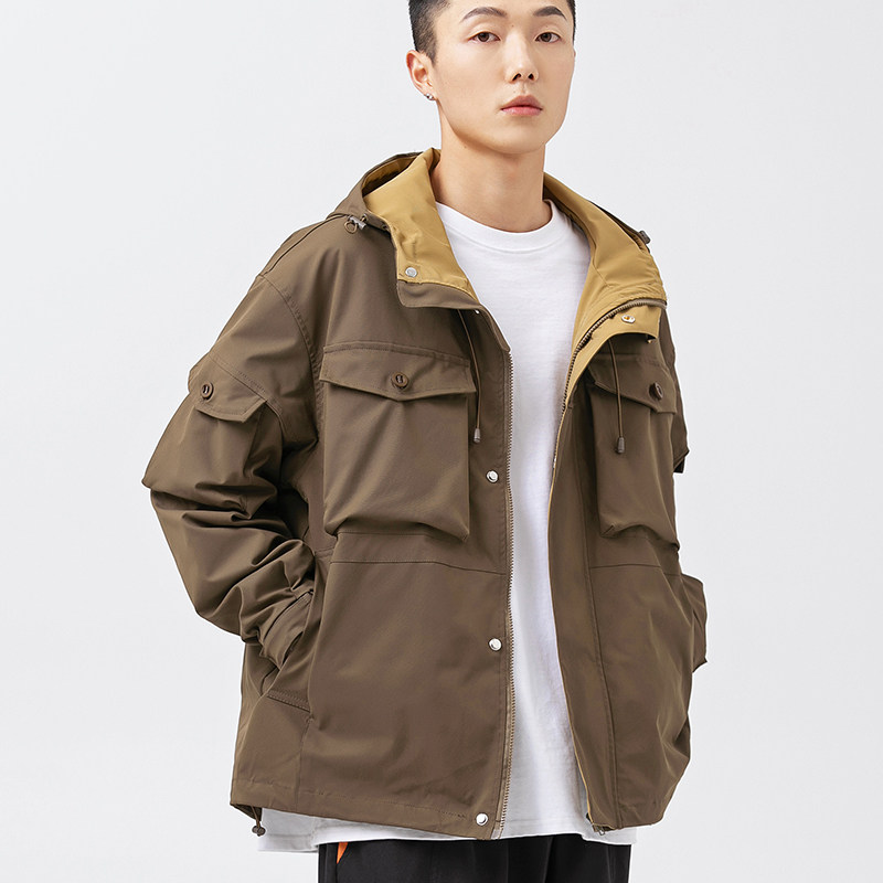 2026春季新款男装日系潮牌宽松连帽工装外套休闲夹克JK350-F155,男装夹克,电商A101（原外27）