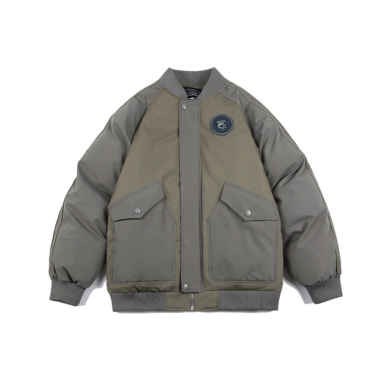 2026冬季新款男装日系潮牌拼接棒球领加厚工装棉服外套MY318-F195,男装棉衣,电商A101（原外27）