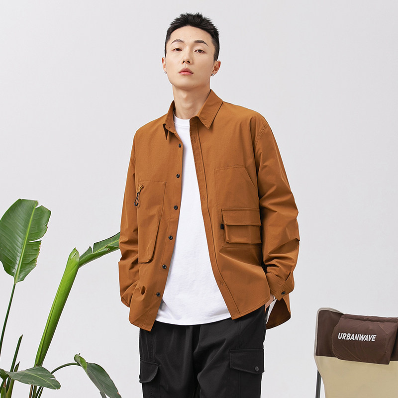 2026春季新款男装日系潮牌多口袋工装长袖衬衫宽松衬衣CS190-F85,男装衬衫,电商A101（原外27）