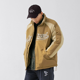 2026冬季新款男日系撞色字母刺绣立领宽松加厚棉服外套MY320-F205，男装棉衣，电商A101（原外27）