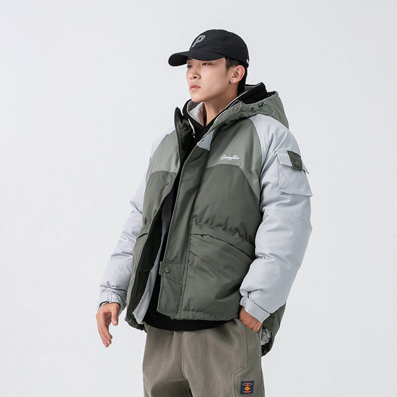 2026冬季新款男日系潮流撞色拼接连帽工装棉服宽松外套MY278-F205,男装棉衣,电商A101（原外27）