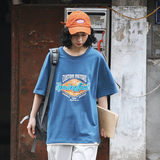 2026夏季新款男装日系潮流街头假两件字母印花短袖T恤T760-F45，男装T恤，电商A101（原外27）