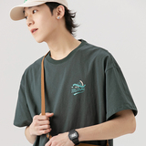 2026夏季新款男装日系潮牌后背趣味字母印花短袖宽松T恤T798-F38，男装T恤，电商A101（原外27）