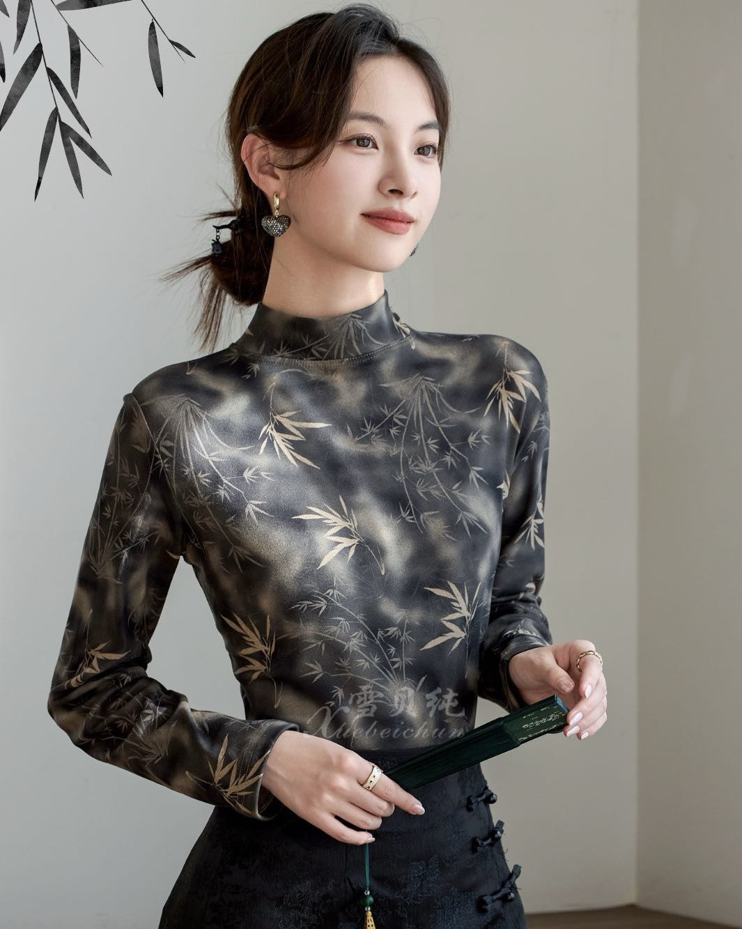 半高领德绒打底衫女秋冬季双面发毛针织衫