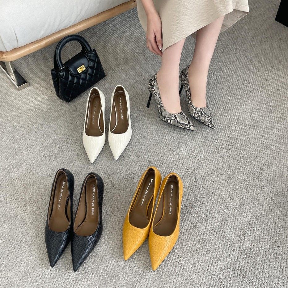 佳人女鞋2026春新款跟鞋单皮鞋尖头皮鞋一脚蹬皮鞋时尚百搭舒适,女鞋,浅口单鞋,淘宝优惠券,粉丝福利购,淘宝优惠卷