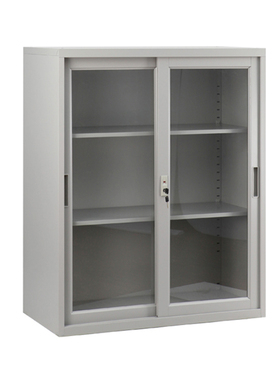 上海铁皮办公文件柜钢制资料档案柜西药柜玻璃移门推拉门加厚带锁