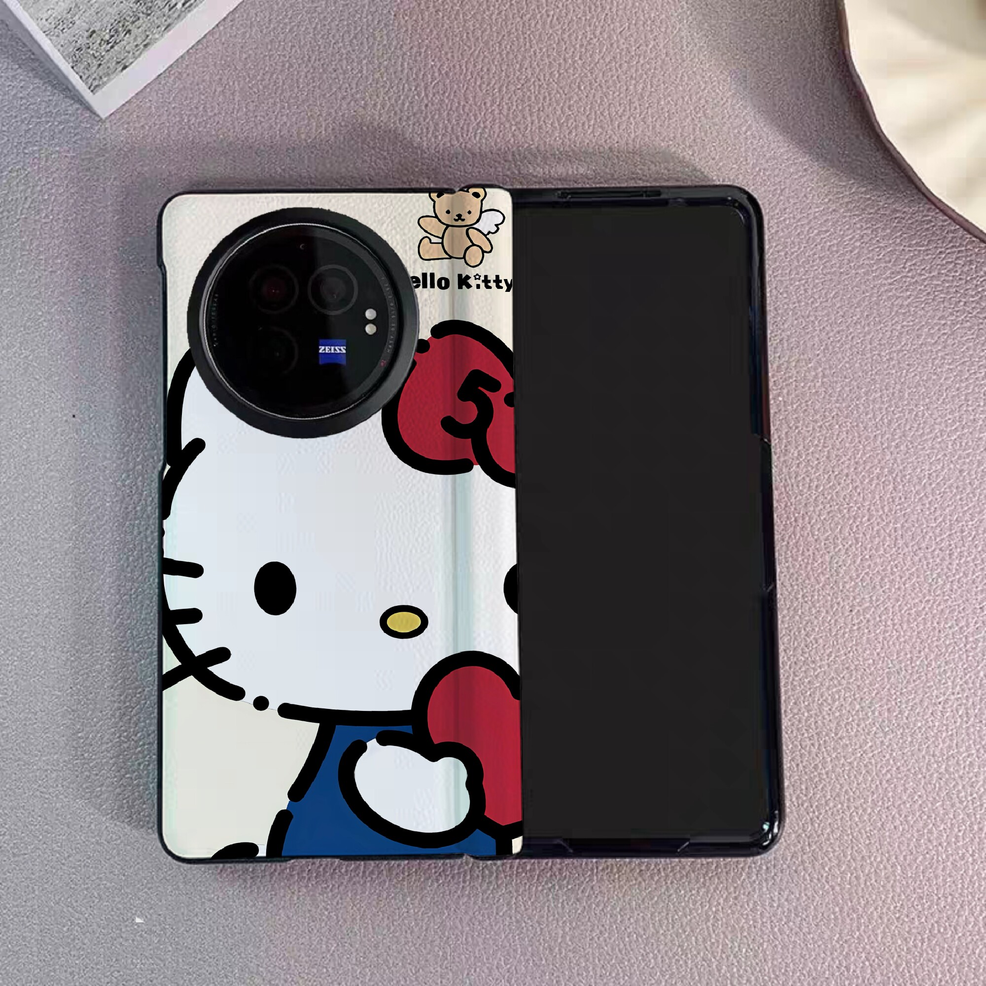 hollekitty凯蒂猫适用vivo xfold5手机壳折叠屏xfold3pro卡通壳膜一体全包中轴铰链少女大折叠防摔