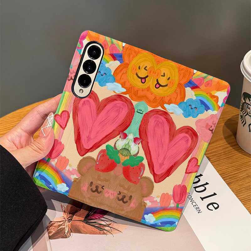 zfold4新款创意爱心防摔适用三星