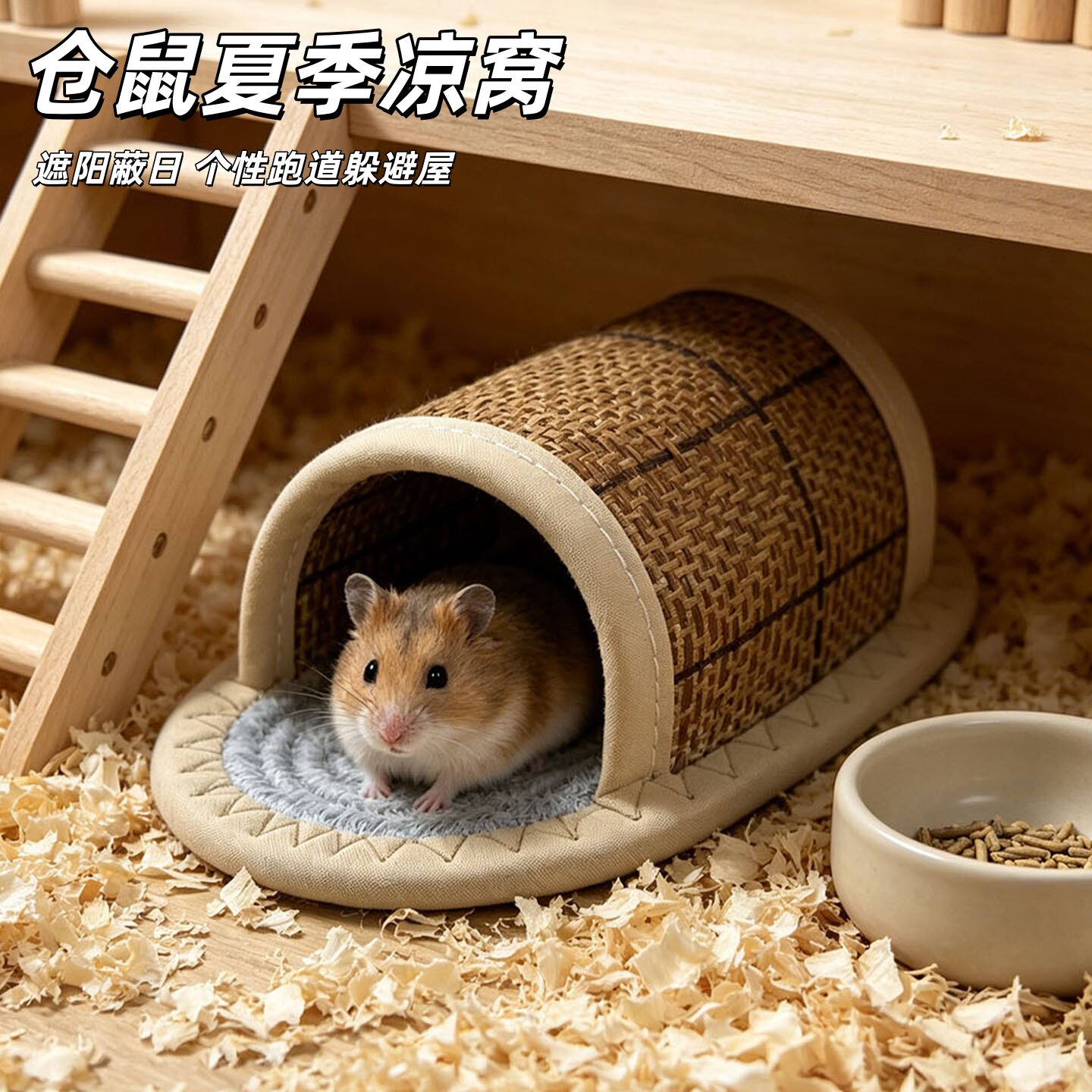 仓鼠夏季隧道窝金丝熊躲避屋散热消暑降温花枝鼠小窝冰屋造景可爱