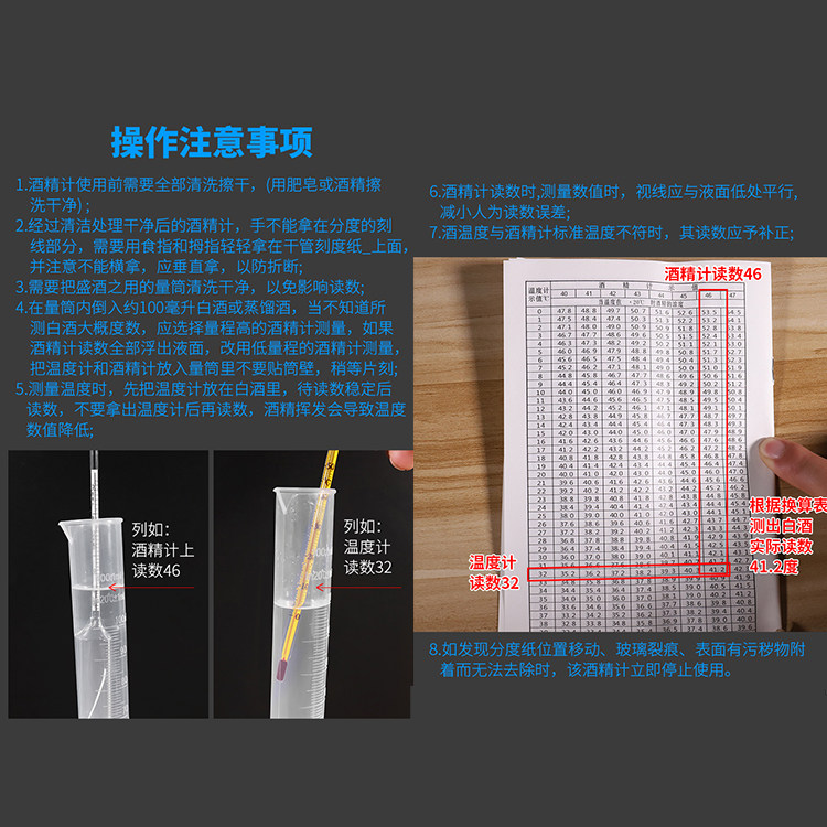 주류 알코올 함량 시험기 측정기 가정용 알코올 측정기 특수 농도 측정기 와인 측정기 단일 팩