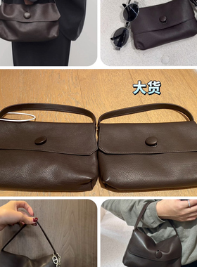 makisepop原厂皮新款TR sally纽扣手提包进口小胎牛皮row风手拿包