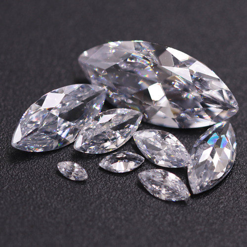 全透明裸色裸石马眼锆石美甲饰品