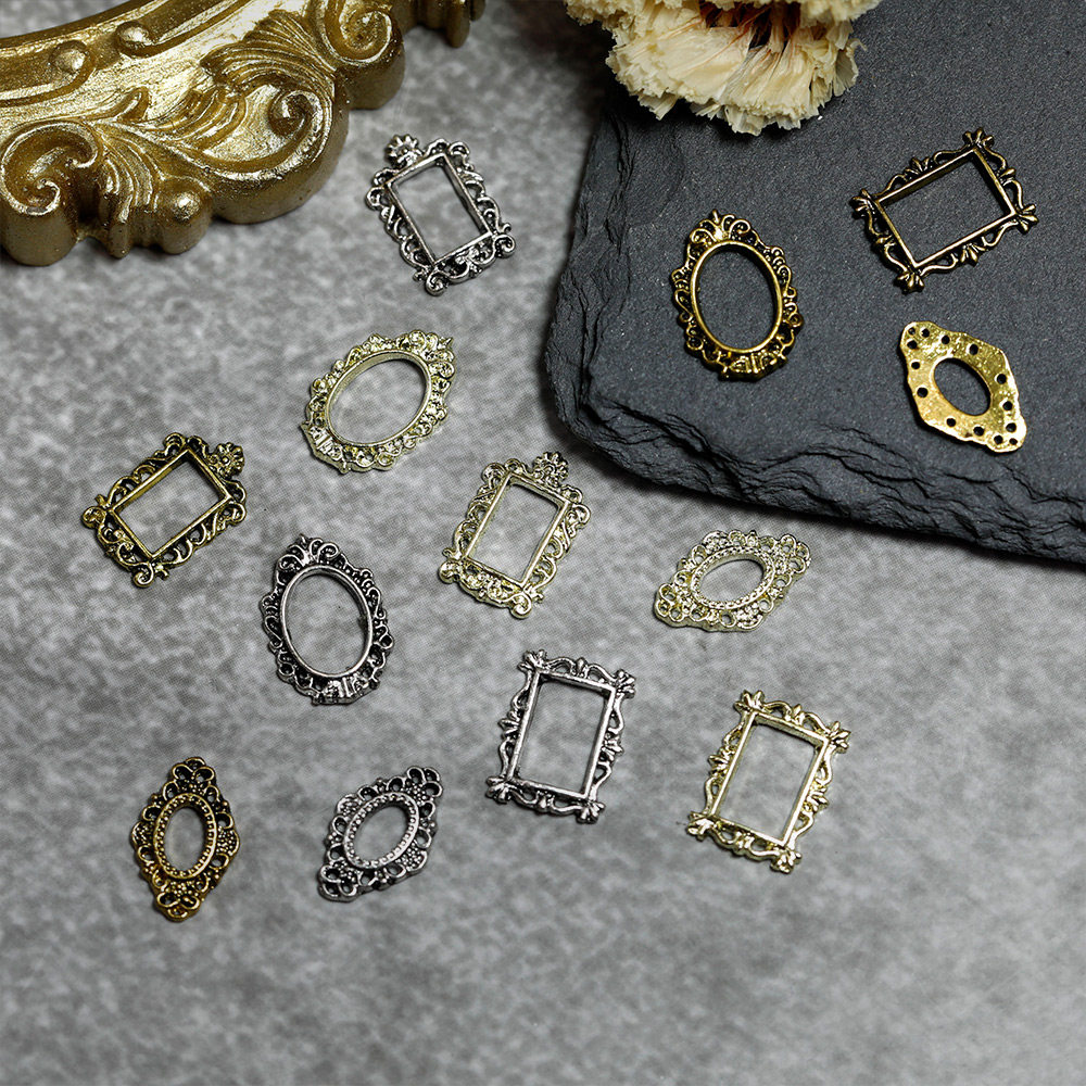 网红新款复古做旧相框合金美甲饰品日韩风精致镂空DIY指甲装饰品,彩妆/香水/美妆工具,指甲装饰,淘宝优惠券,粉丝福利购,淘宝优惠卷