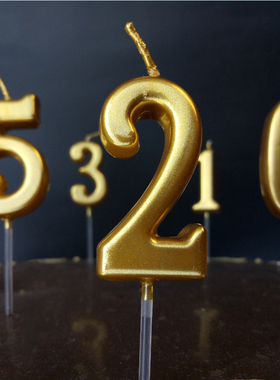 金色字母蜡烛Happy birthday生日蜡烛金色数字蜡烛周岁数字一岁啦