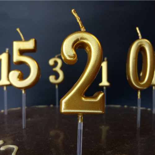 金色字母生日蜡烛数字
