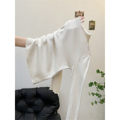 秋冬长袖打底针织衫上衣法式气质绝美巨好看蕾丝半高领毛衣女内搭