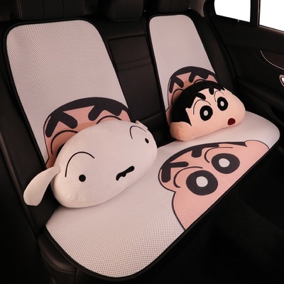 蜡笔小新汽车坐垫卡通趣味小白车用靠枕抱枕四季通用透气车座椅垫