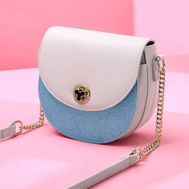 欧米芝马鞍包包2023潮女米奇链条