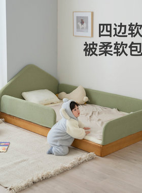 小户型中古风纯实木儿童床地台床