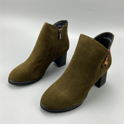 其他时尚时装短靴粗高跟圆头