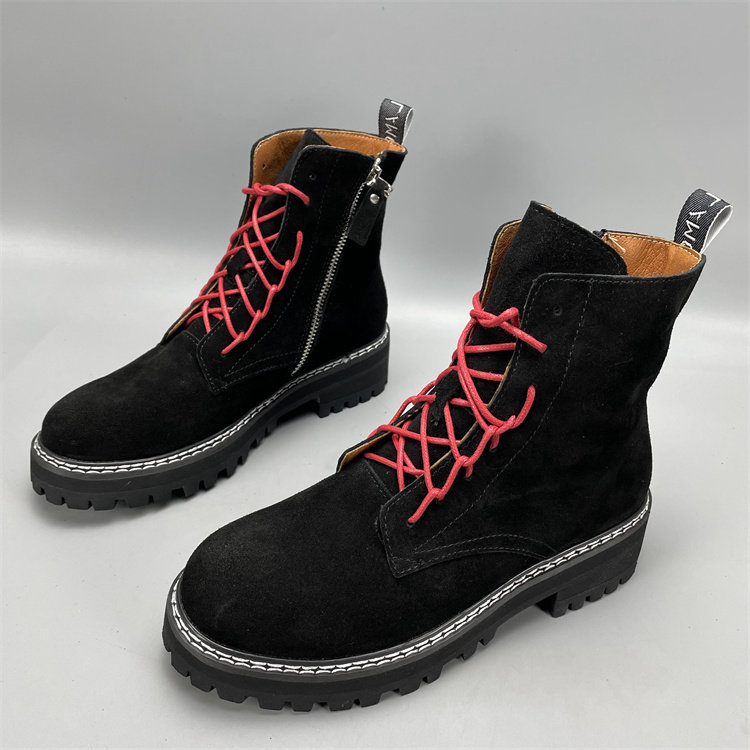 复古风低跟磨砂牛皮真皮女中性女靴拼色短筒马丁靴子小码35 39码,女鞋,马丁靴,淘宝优惠券,粉丝福利购,淘宝优惠卷