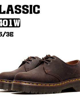 BOSITU【CLC】经典系列新款2401中厚底疯马皮3孔复古马丁单鞋女