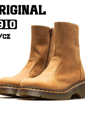 BOSITU【ORG】原创系列新款1910厚底切尔西侧拉链复古方头马丁靴