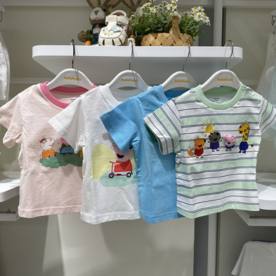 断码5折巴拉巴拉婴儿短袖t恤男女童2025小猪佩奇T恤200225117205