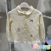 翻领花边201126102004 格子衬衫 巴拉巴拉女幼小童衬衣2026春季 新款