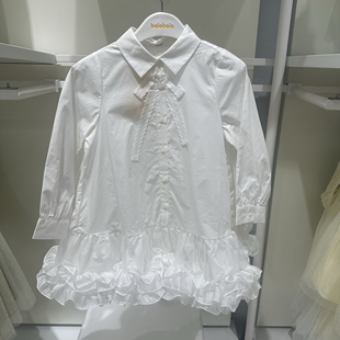 巴拉巴拉童装女幼童连衣裙衬衫裙2025春装新款白裙子201125111006