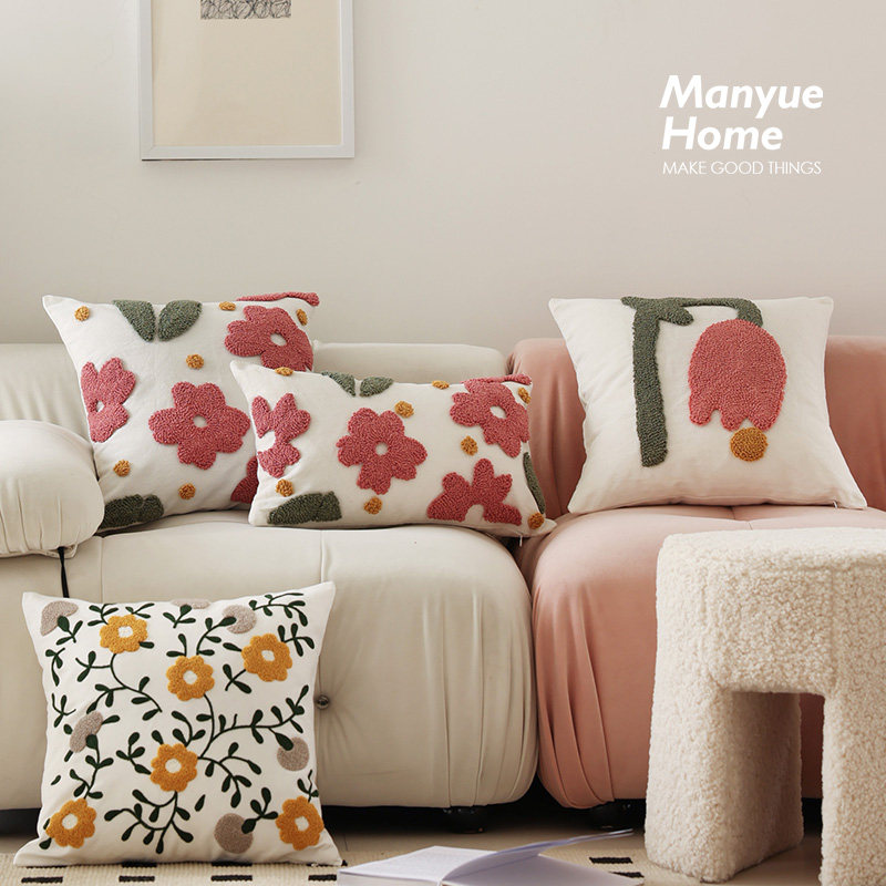 M.life 春日花园 沙发花朵抱枕抱枕套北欧床头靠垫软装靠枕不含芯