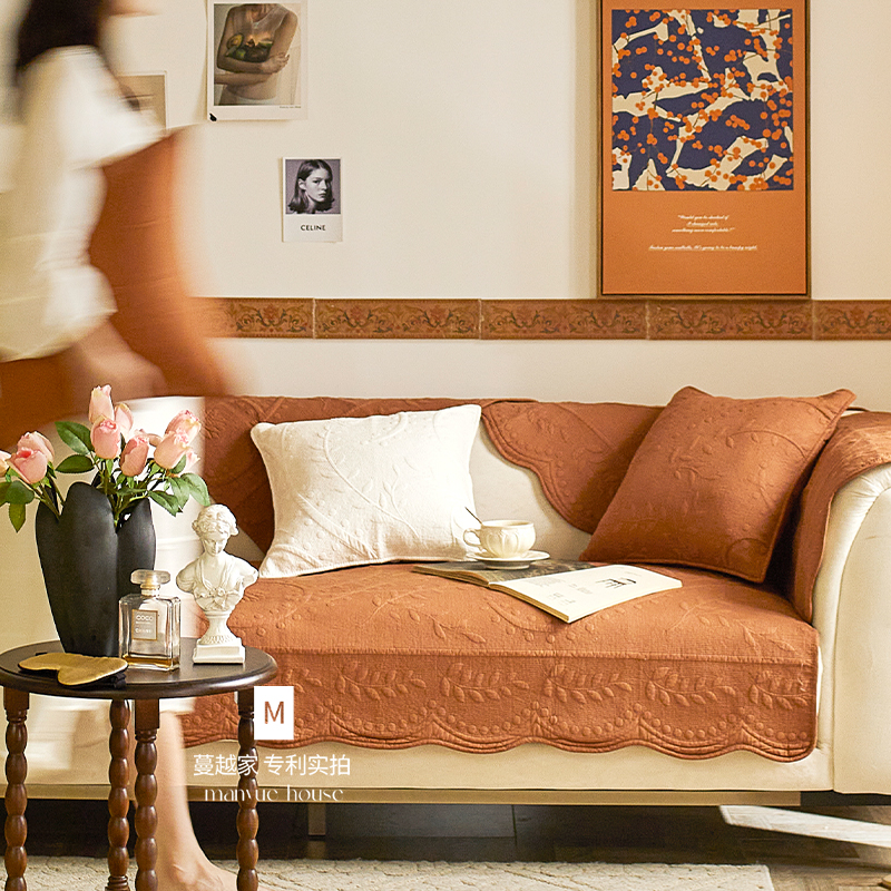 水洗全棉法式复古沙发垫坐垫