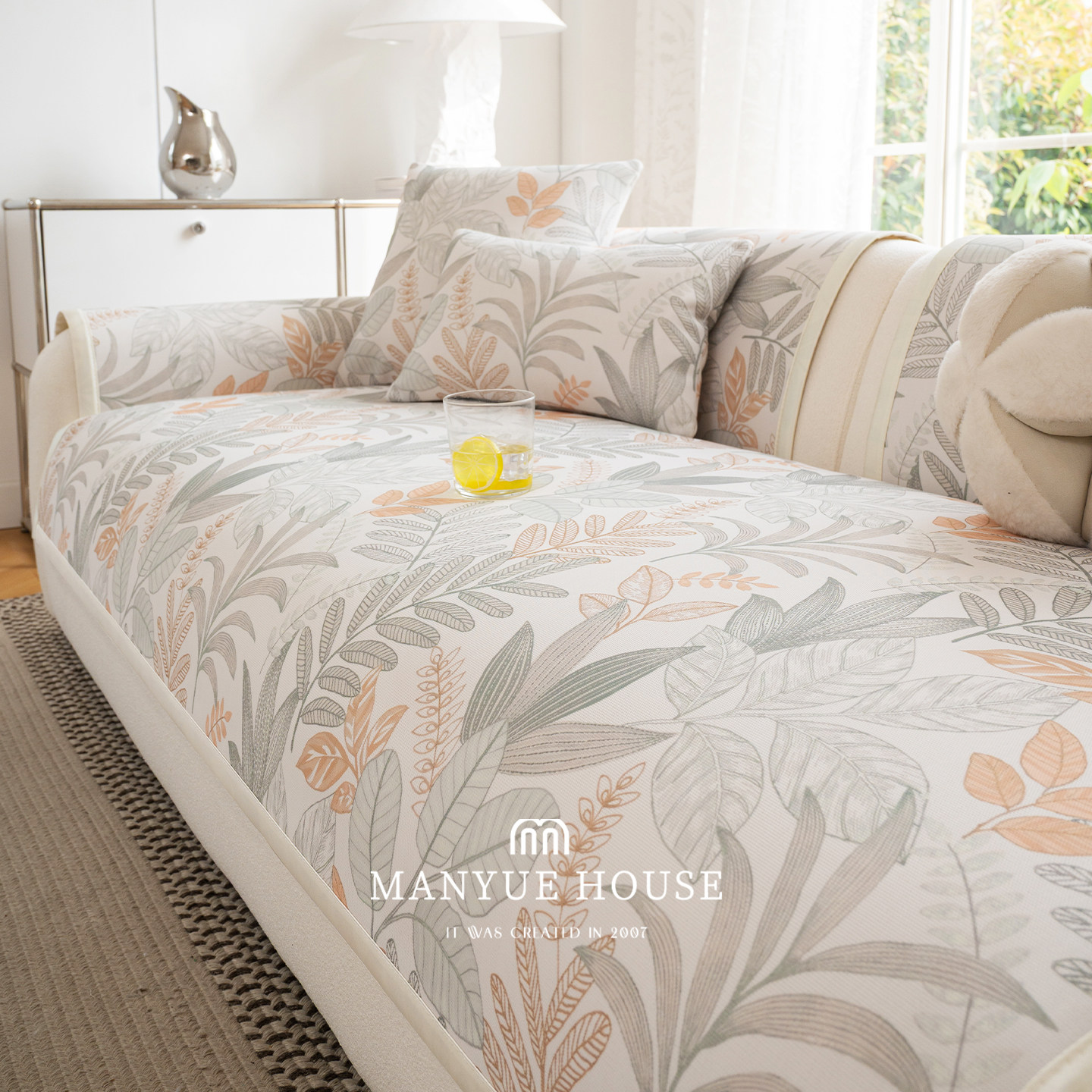 M.life 夏季花卉凉感冰丝沙发垫沙发套罩凉感丝盖巾靠背巾座垫子,居家布艺,沙发垫,淘宝优惠券,粉丝福利购,淘宝优惠卷