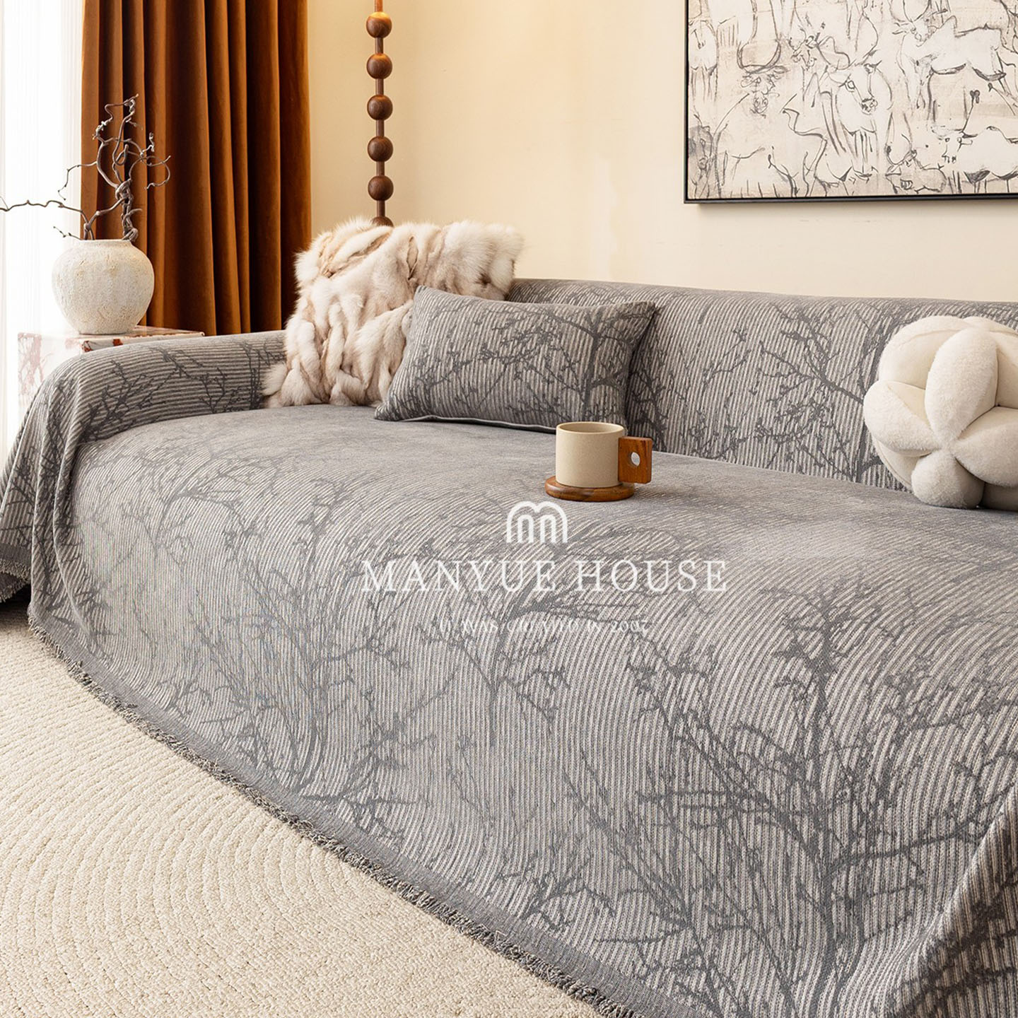 M.life复古风沙发坐垫防猫抓